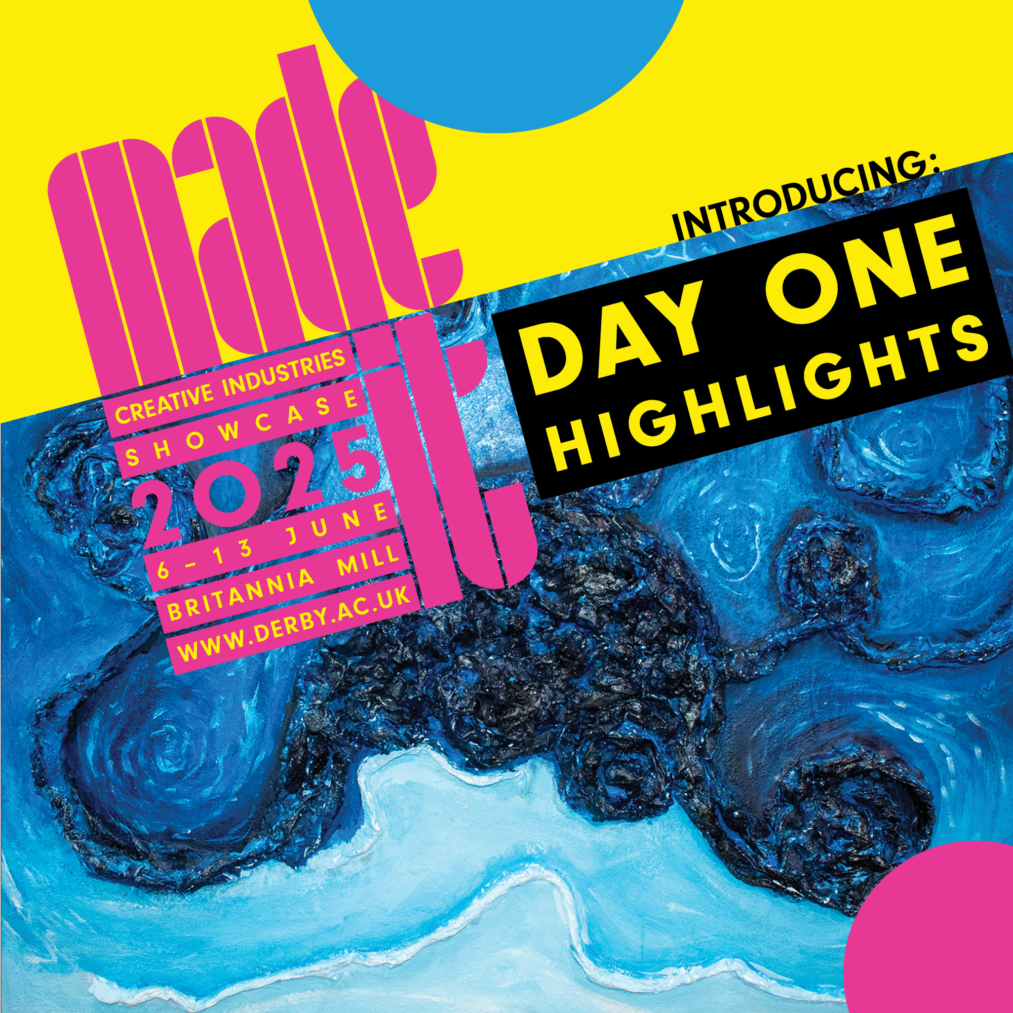 social media slide showing day one of degree show